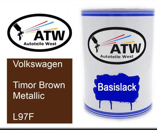 Volkswagen, Timor Brown Metallic, L97F: 500ml Lackdose, von ATW Autoteile West.